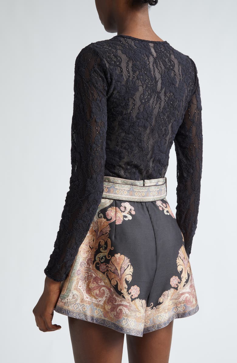 Zimmermann Long Sleeve Lace Bodysuit, Alternate, color, 