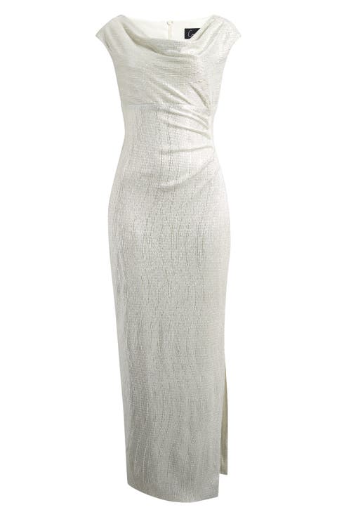 Cowl Neck Evening Dress