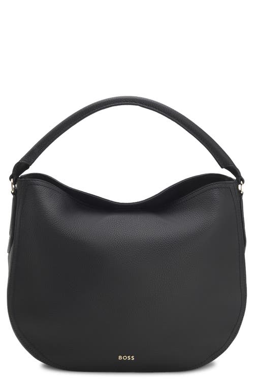 HUGO Lenah Leather Shoulder Bag in Black at Nordstrom