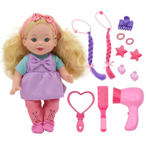 Talking Hair Styling Playset 16 Pc 12" Doll Playset