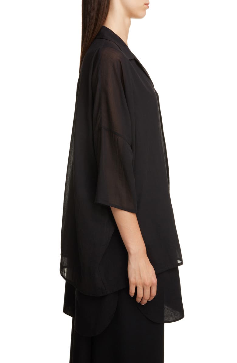 Y's by Yohji Yamamoto Double Layer Cotton Shirt, Alternate, color, 