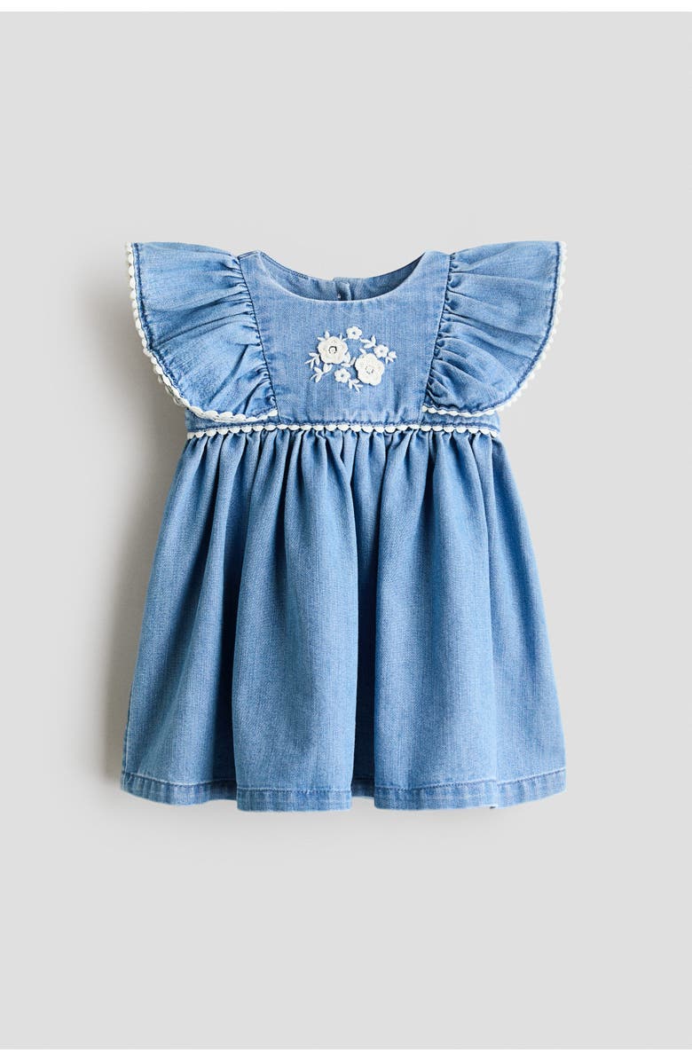 H&M Embroidery-detail Denim Dress, Main, color, 