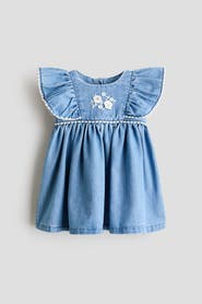 H&M Embroidery-detail Denim Dress