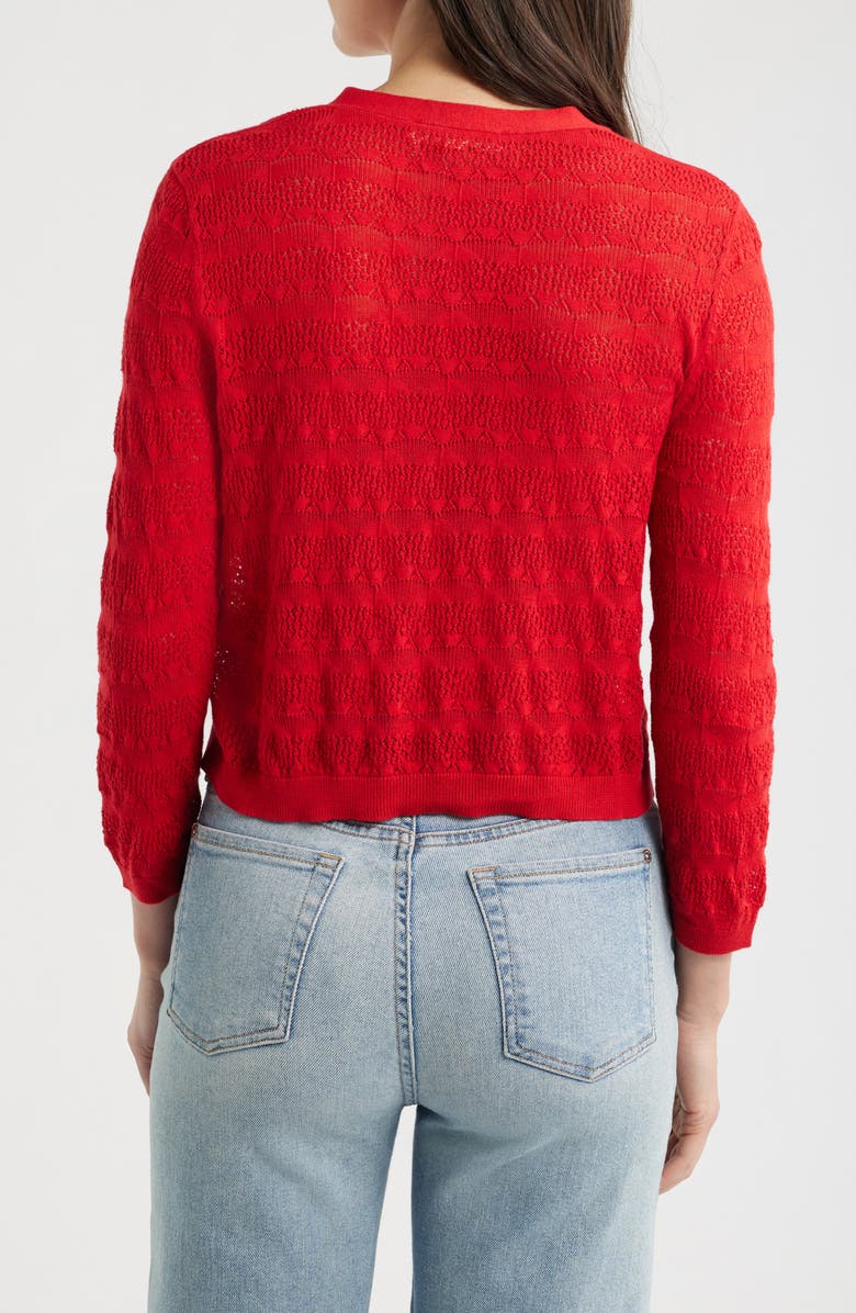 Seasalt Cornwall Sweet Day Pointelle Cardigan, Alternate, color, Knit Melange Boat Red