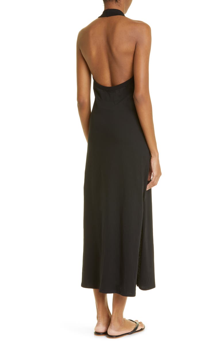 LOULOU DE SAISON Supima<sup>®</sup> Cotton Halter Neck Midi Dress, Alternate, color, 