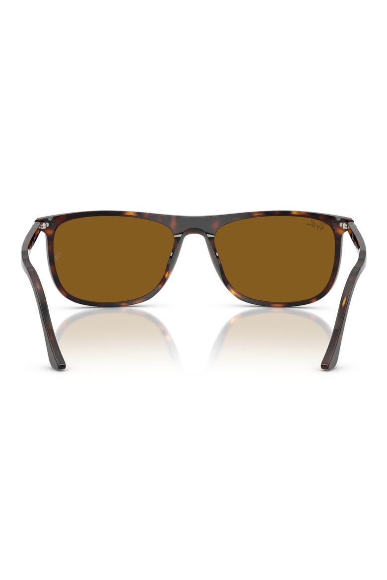 58mm Rectangular Sunglasses, Alternate, color, HAVANA BROWN
