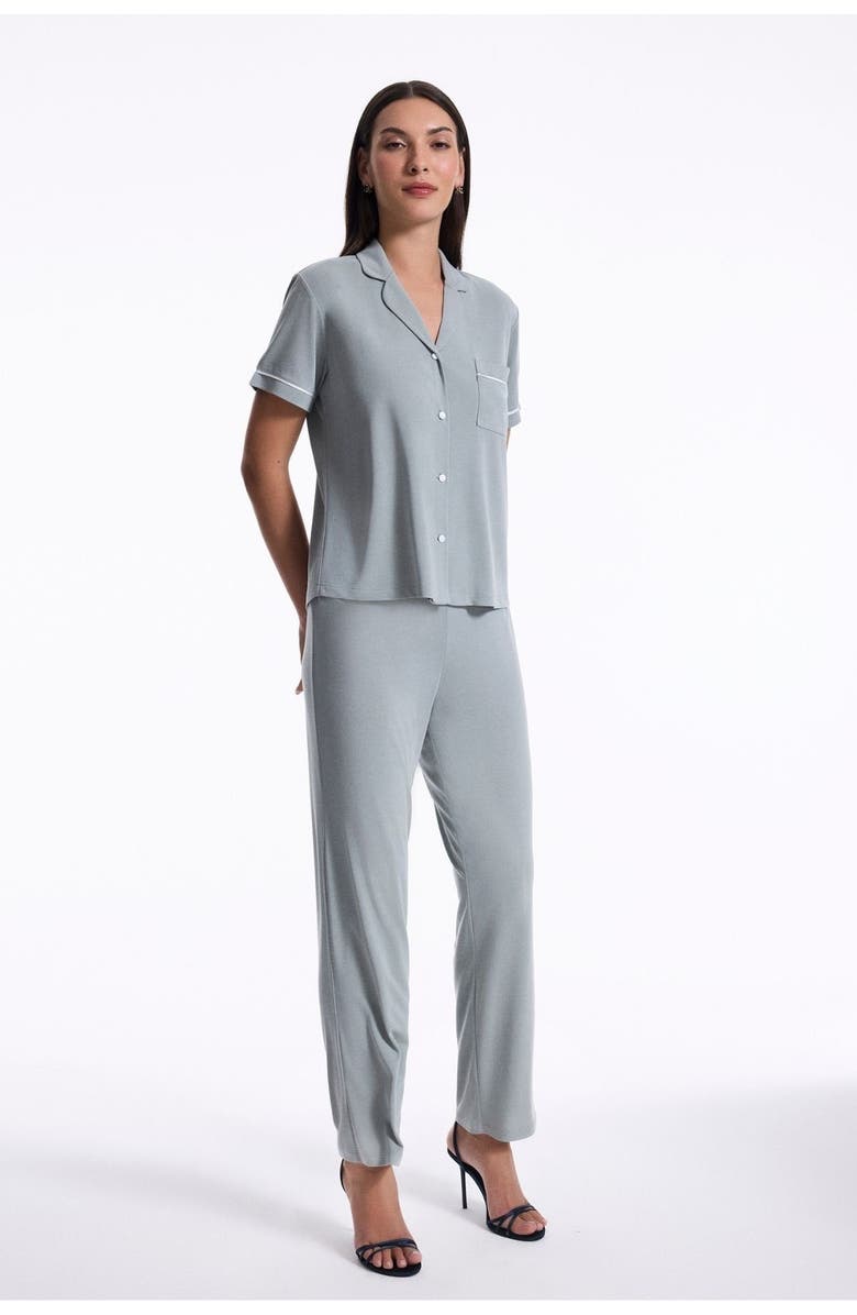 House Of Silk Capri Extra Soft Pyjama Set, Alternate, color, Mint