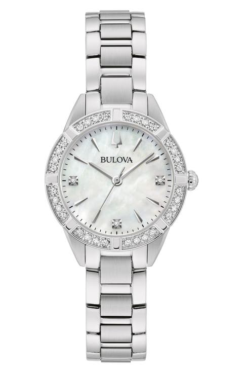 Sutton Mother-of-Pearl & Diamond Bracelet Watch, 28mm
