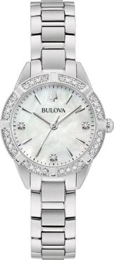 BULOVA Sutton Mother-of-Pearl & Diamond Bracelet Watch, 28mm