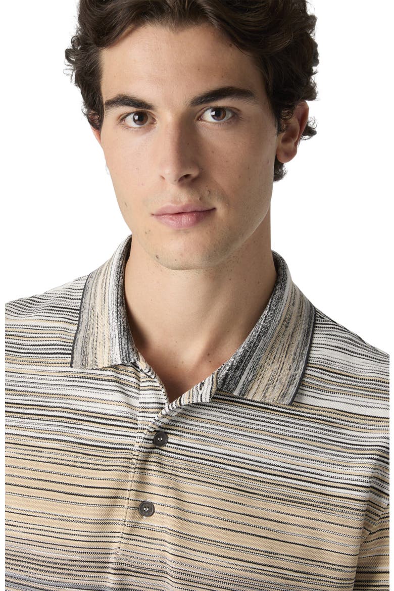Long Sleeve Polo With Flame Knit, Alternate, color, Grey