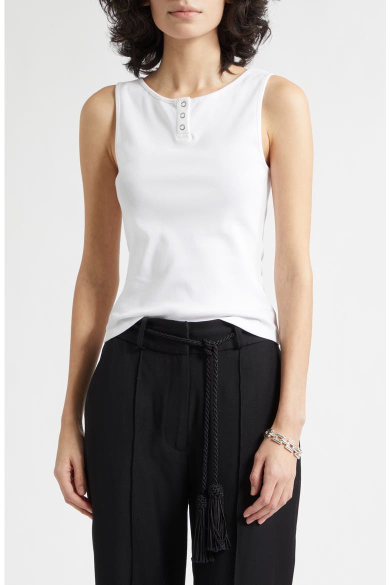 Henley Cotton Tank, Main, color, IVORY