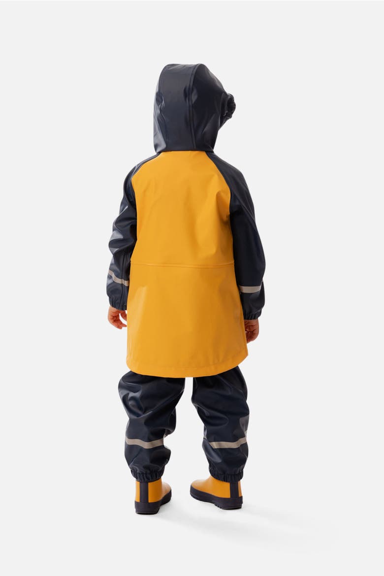 Rain Hooded Reflective Sleeve Jacket, Alternate, color, Yellow