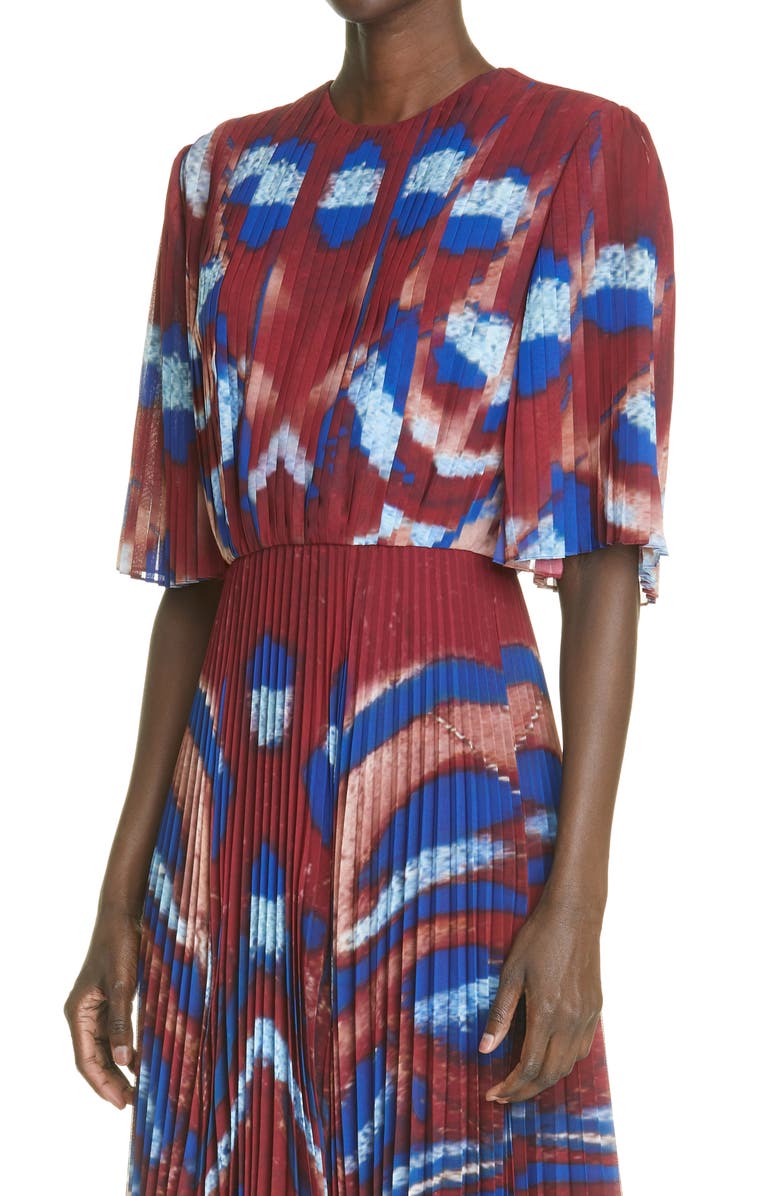 Altuzarra Constance Butterfly Print Pleated Midi Dress, Alternate, color,