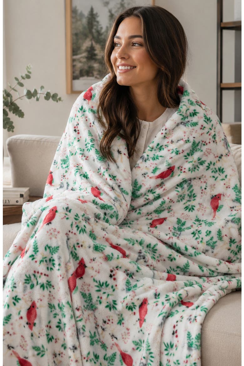 Cardinal Decorative Plush Blanket, Alternate, color, MULTI-COLOR
