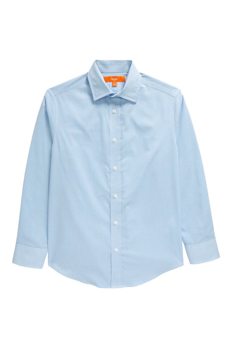 Kids' Gingham Check Dress Shirt, Main, color, BLUE