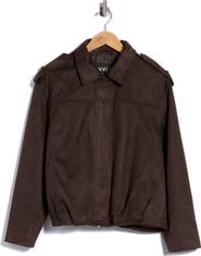 NVLT Faux Suede Cropped Jacket