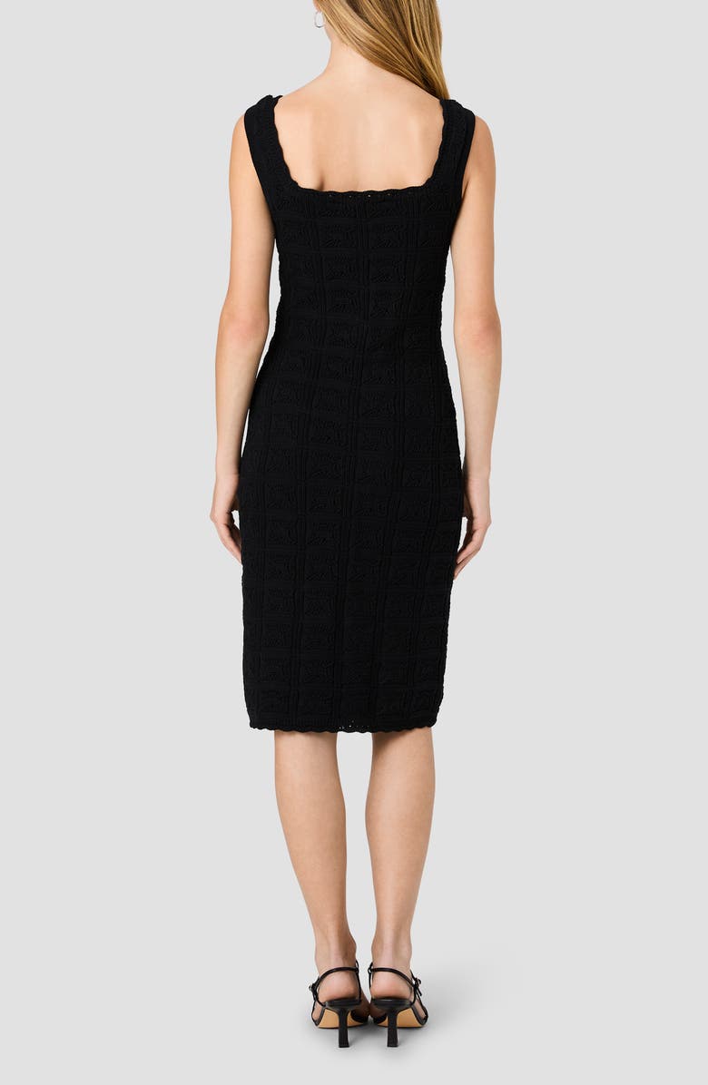 French Connection Nellis Stitch Sleeveless Body-Con Dress, Alternate, color, Black