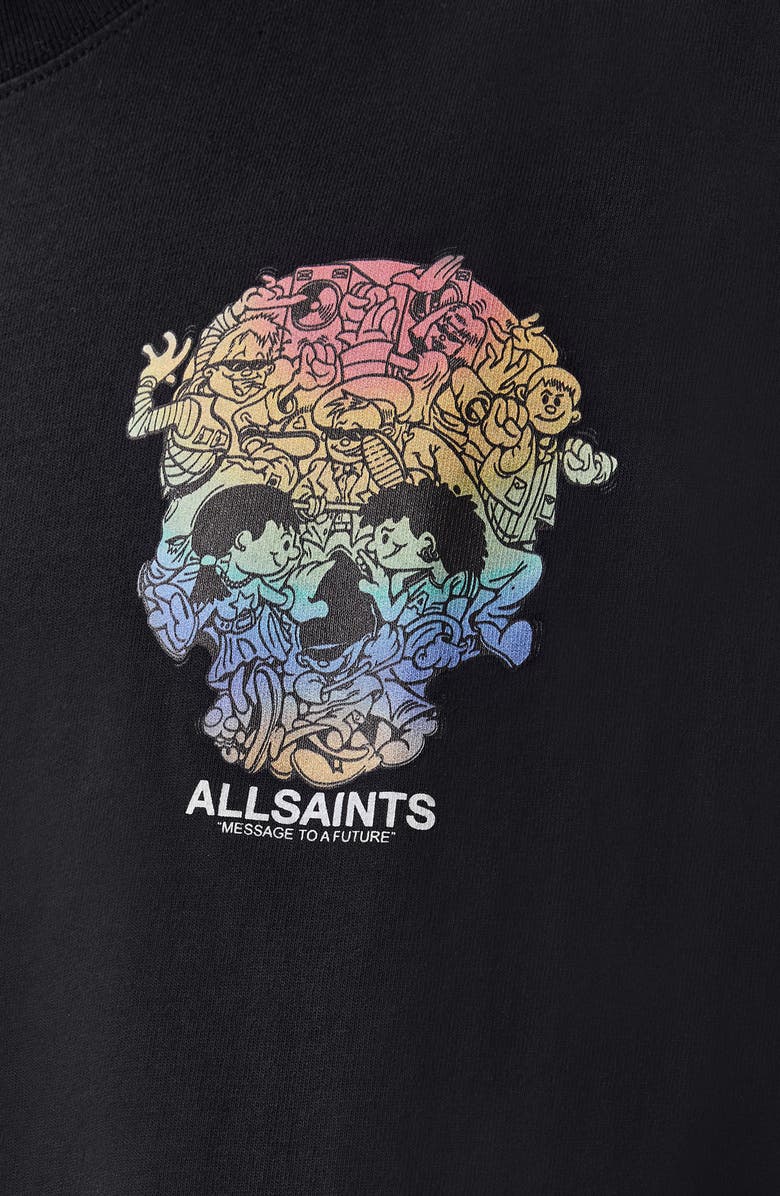 AllSaints Trance Oversize Graphic T-Shirt, Alternate, color, Washed Black