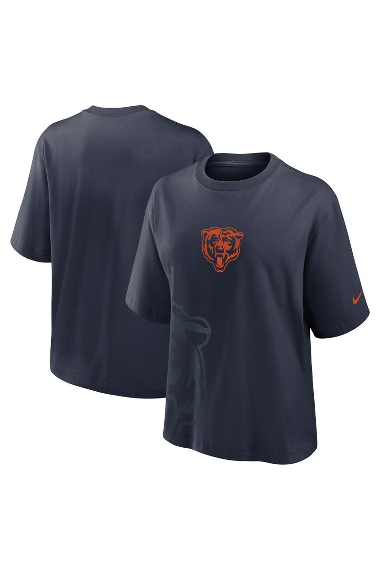 Women's Nike Navy Chicago Bears Boxy T-Shirt, Main, color, Navy