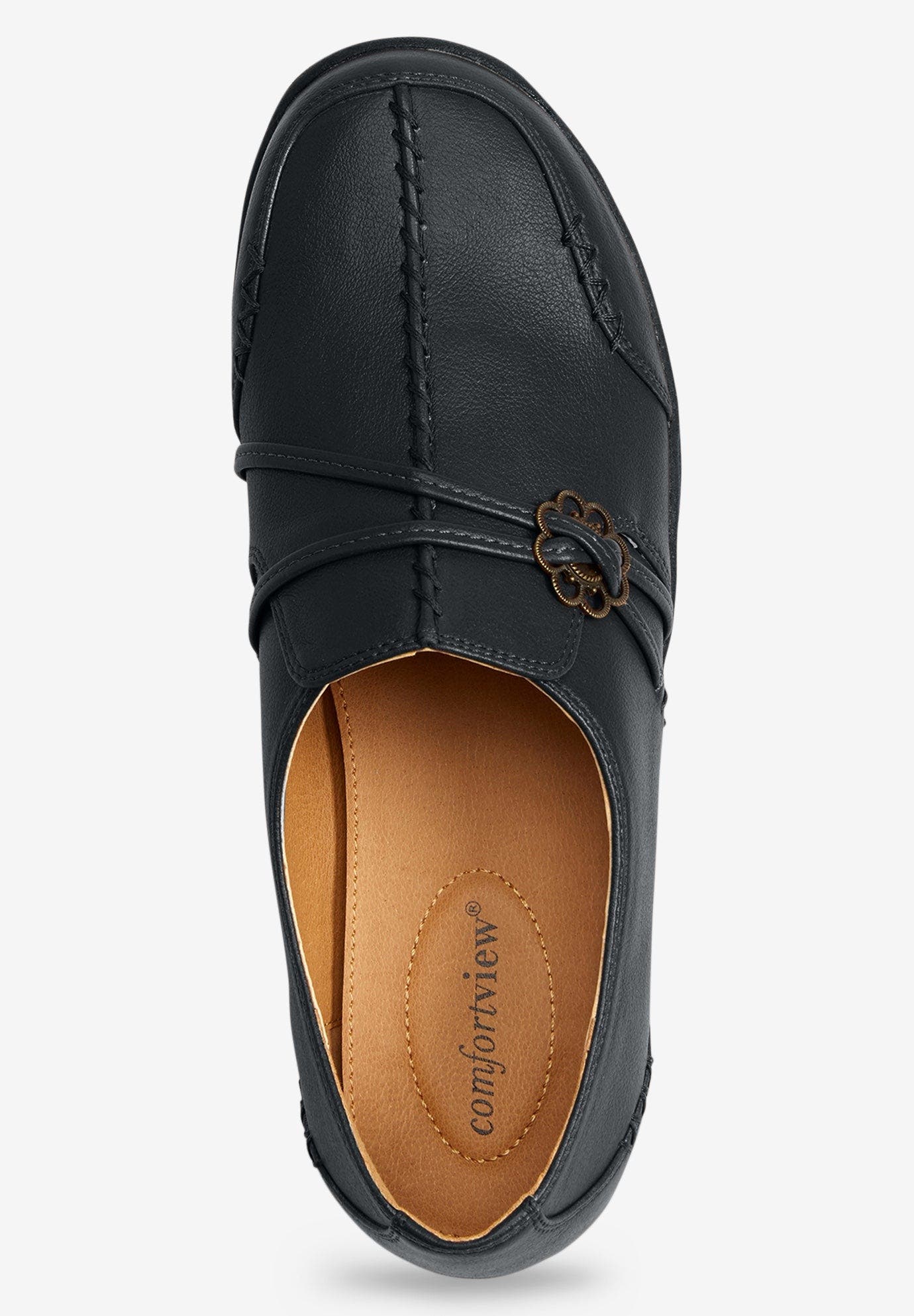 Comfortview The Natalia Slip-On Flat, Alternate, color, Black