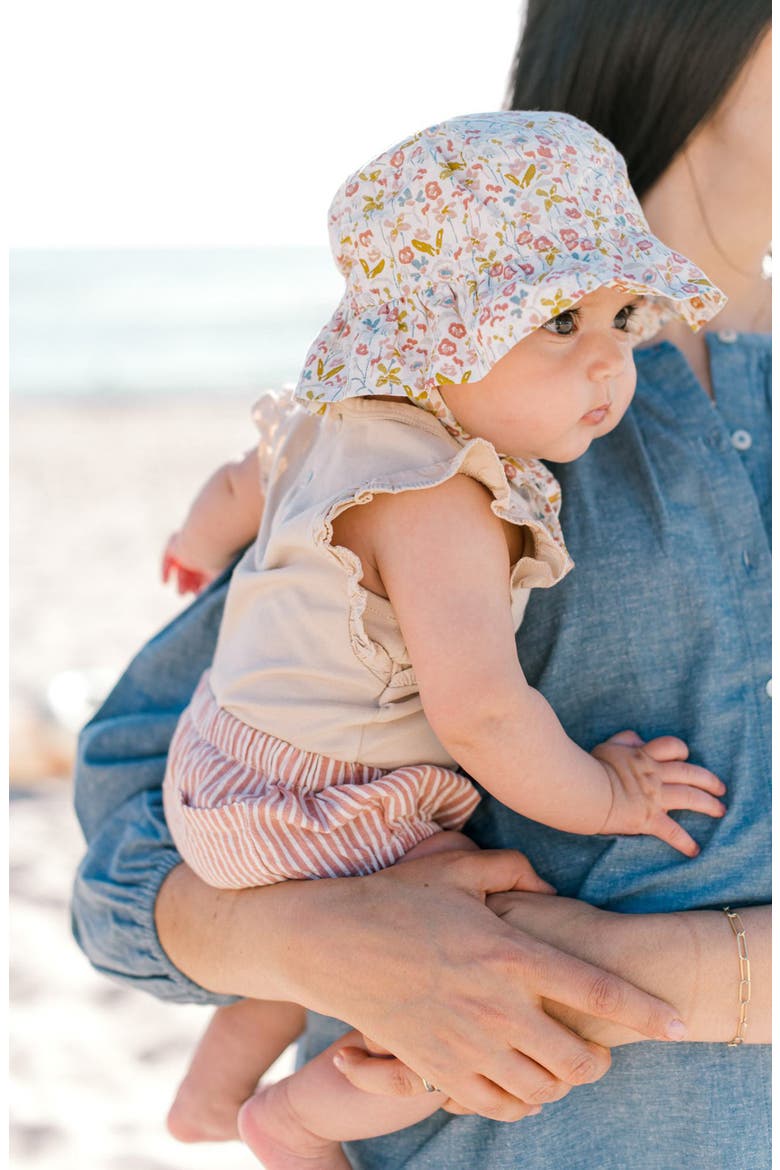 Garment Dyed Flutter Sleeve Organic Cotton Bodysuit, Alternate, color, SAND