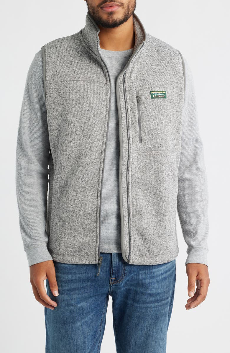 L.L.Bean Sweater Fleece Vest, Main, color, Grey Heather
