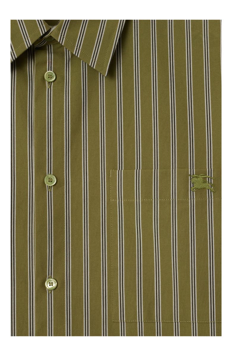 Burberry Regular Fit Striped Cotton Shirt, Alternate, color, Wreath Green