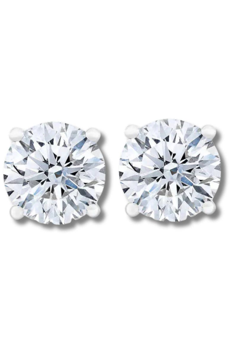 Certified 3 1/4Ct TW Diamond Studs 14k Gold Screw Backs Lab Grown, Main, color, 14k White Gold