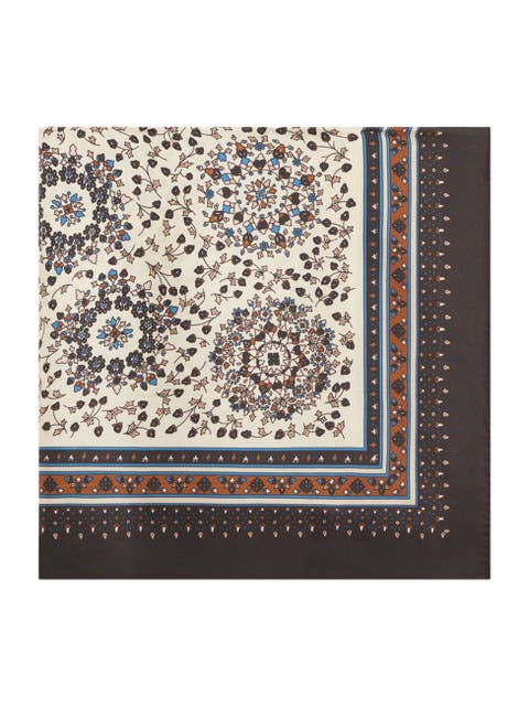 Sabine Square Silk Floral Print Scarf