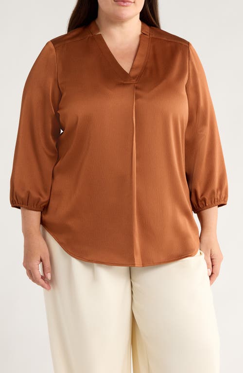 Jones New York Notch Neck V-neck Top In Multi