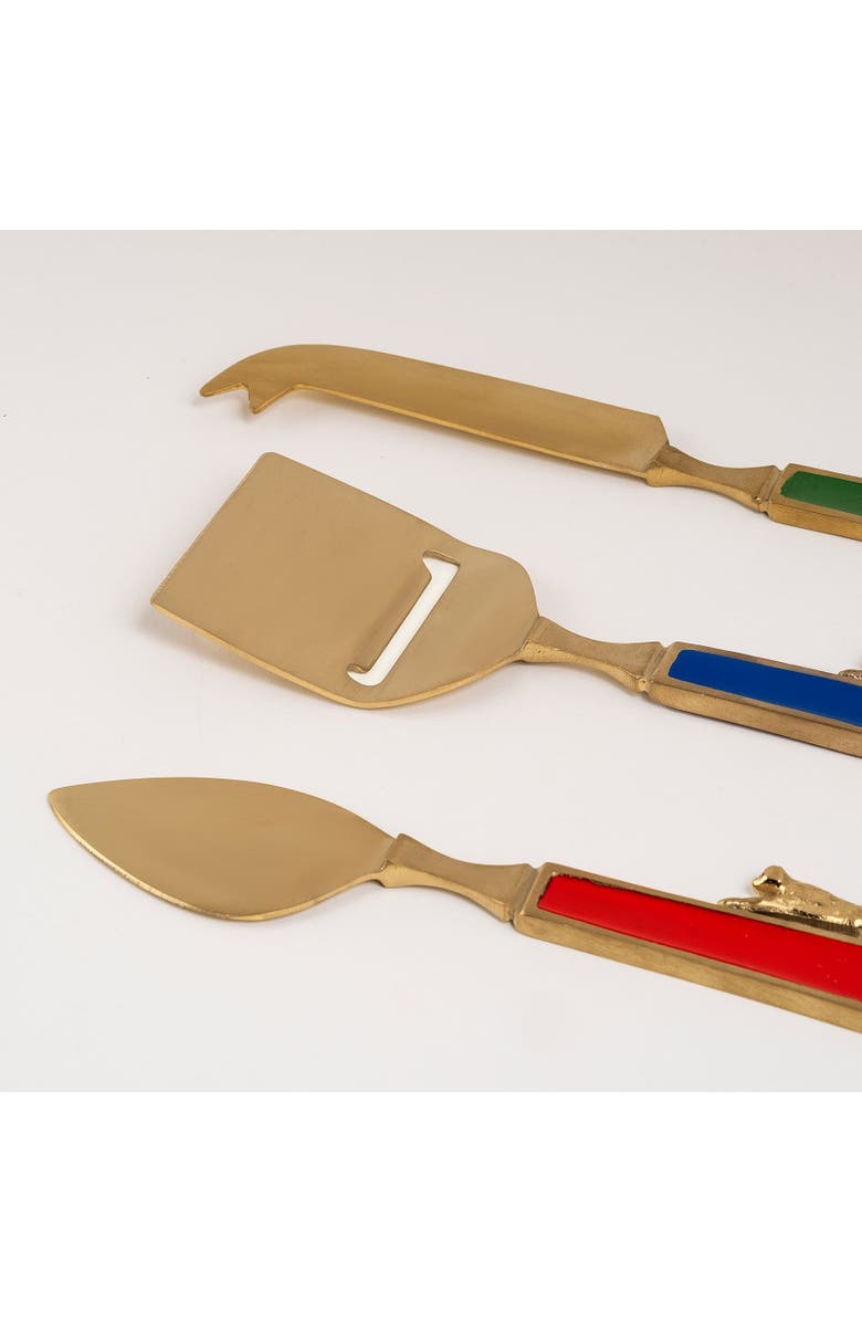Zsa Zsa Zsu Rampur Set Of 3 Steel Cheese Serving, Alternate, color, Gold