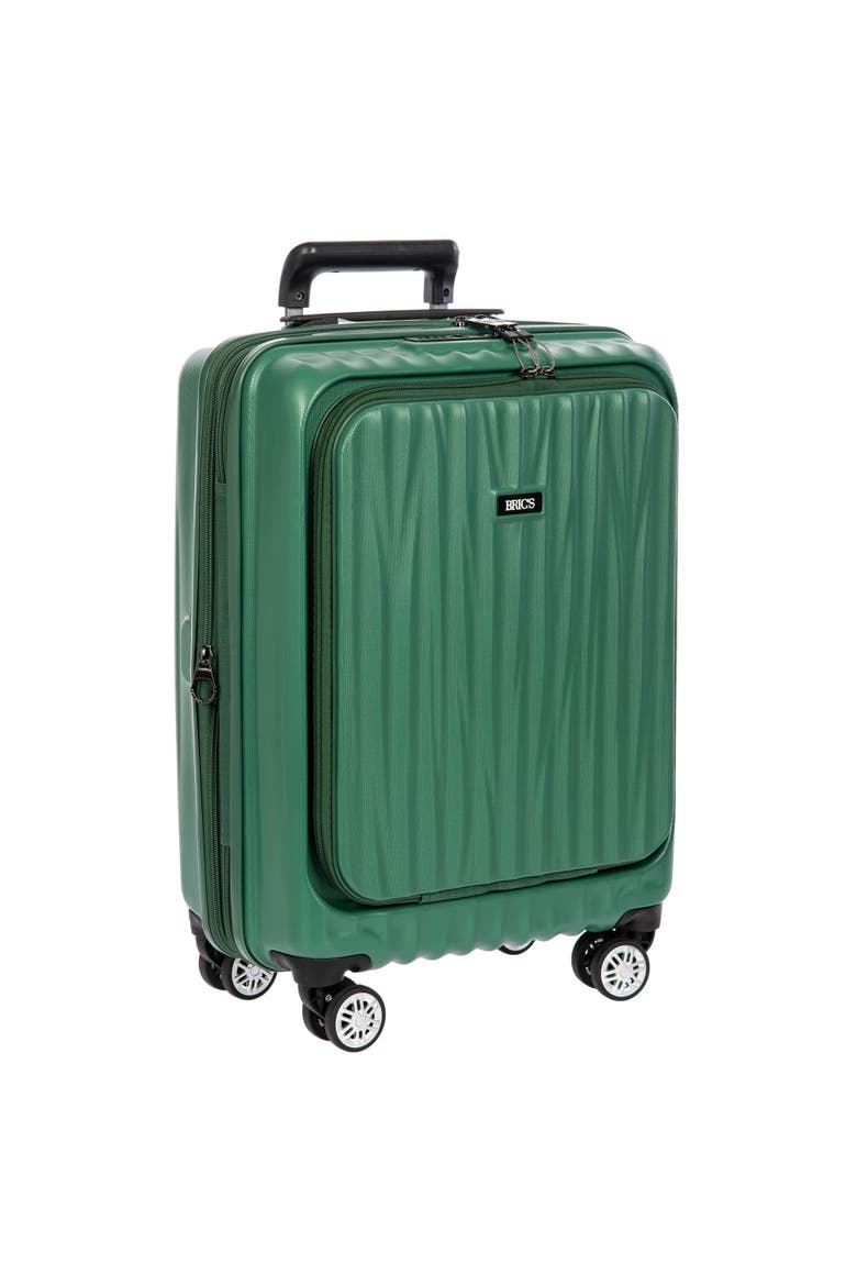 Cervia Hardside Expandable 21"  Carry On  Spinner Luggage with Front Pocket, Alternate, color, Dark Emerald