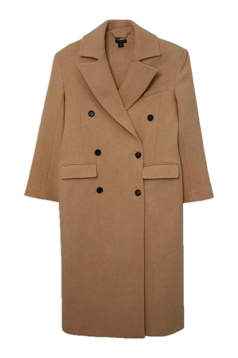 Wool Double Breasted Tailored Maxi Coat, Alternate, color, Camel
