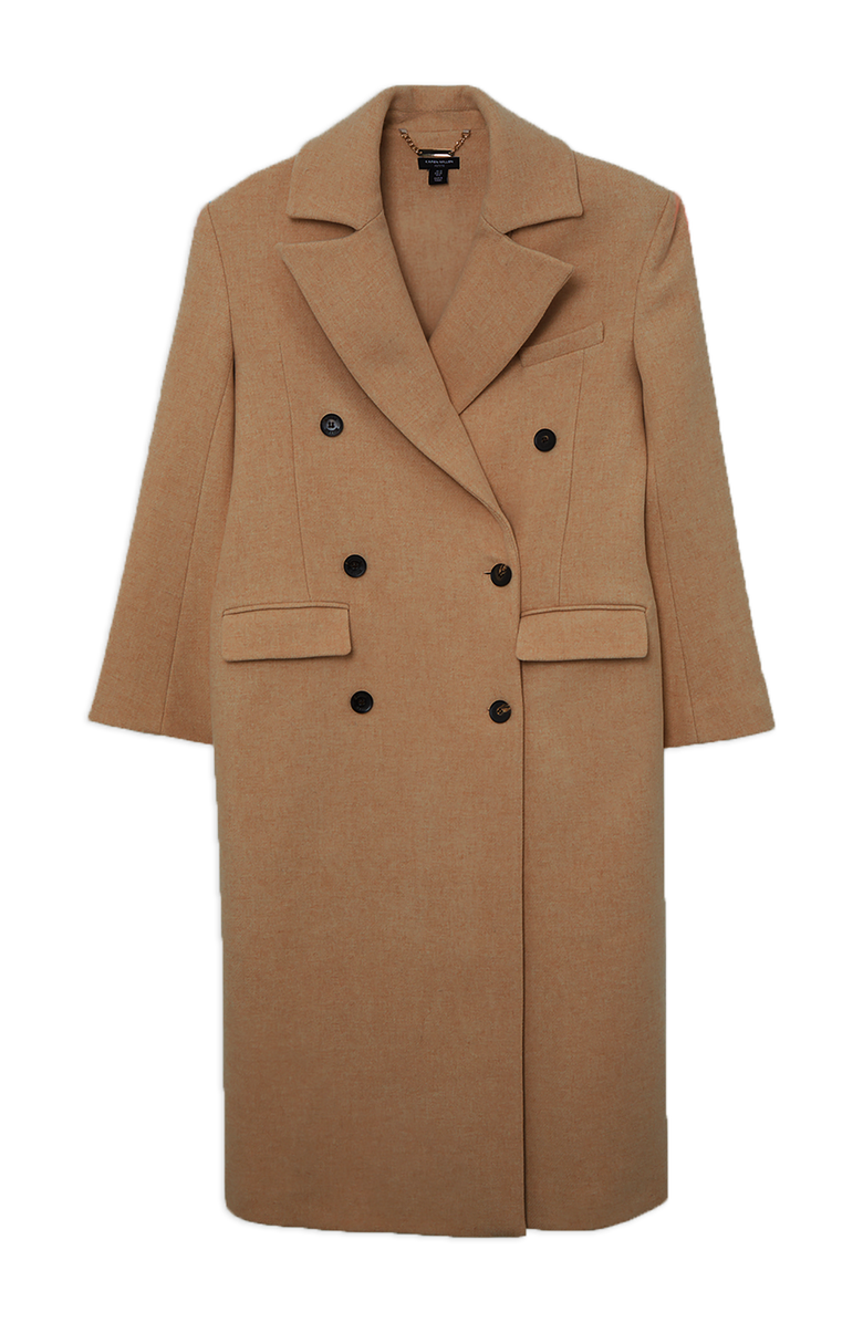 Karen Millen Wool Double Breasted Tailored Maxi Coat, Alternate, color, Camel