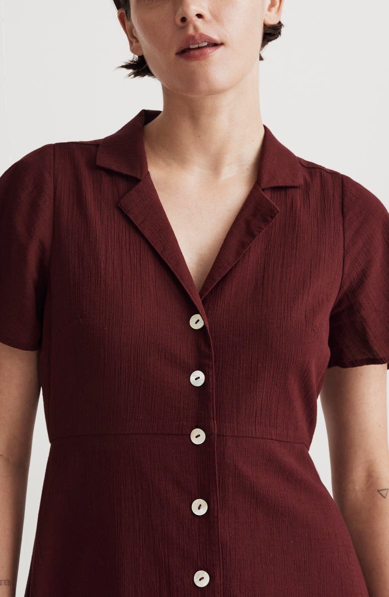 Madewell Crinkle Cotton Button-Front Midi Dress, Alternate, color,