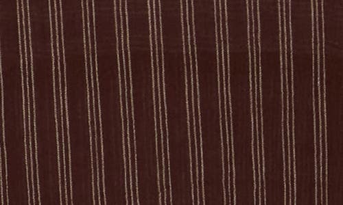 Max Studio Stripe Cotton Button-up Shirt In Brown