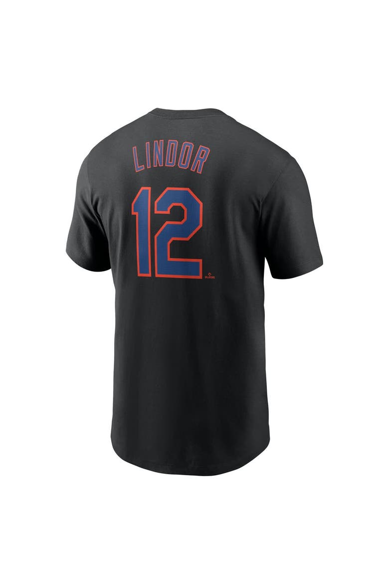Men's Nike Francisco Lindor Black New York Mets Fuse Name & Number T-Shirt, Alternate, color, Black
