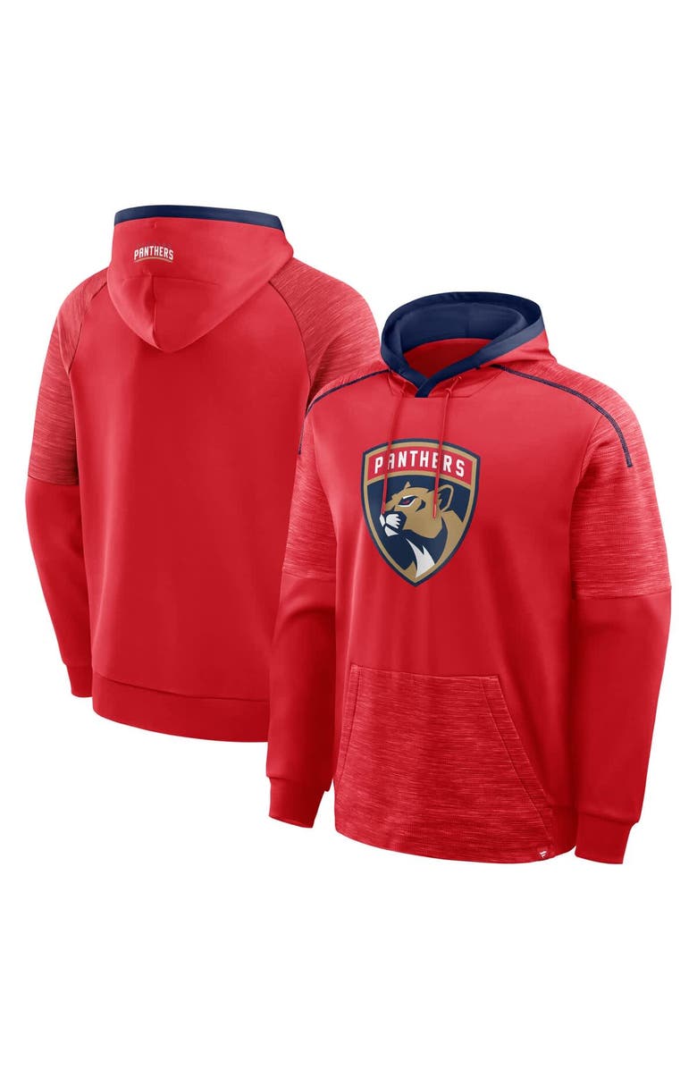 FANATICS Men
s Fanatics Red Florida Panthers Goaltender Defender Pullover Hoodie, Main, color, Red