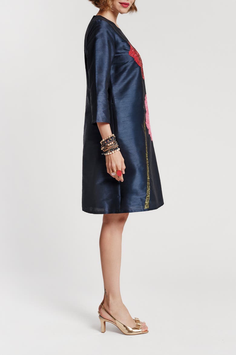Alice Dress with Sleeves, Alternate, color, Navy/Multi