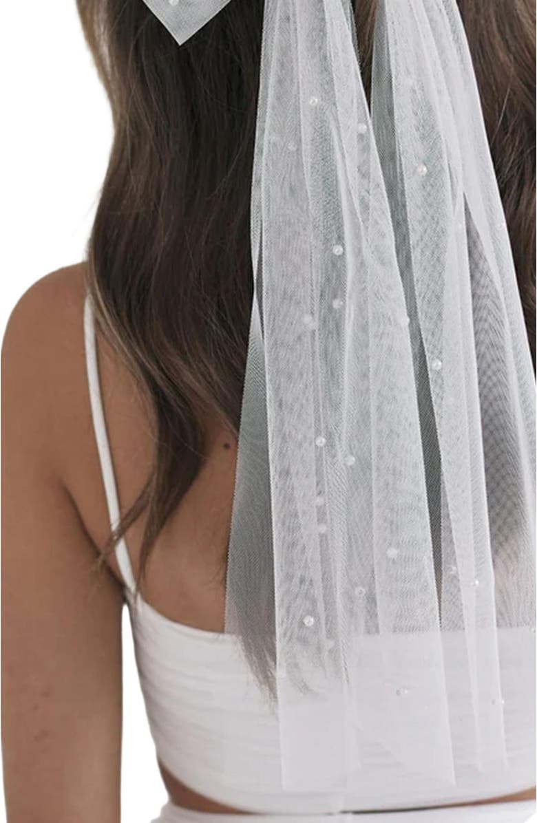 Six Stories Pearl Bride Hair Bow, Alternate, color, 