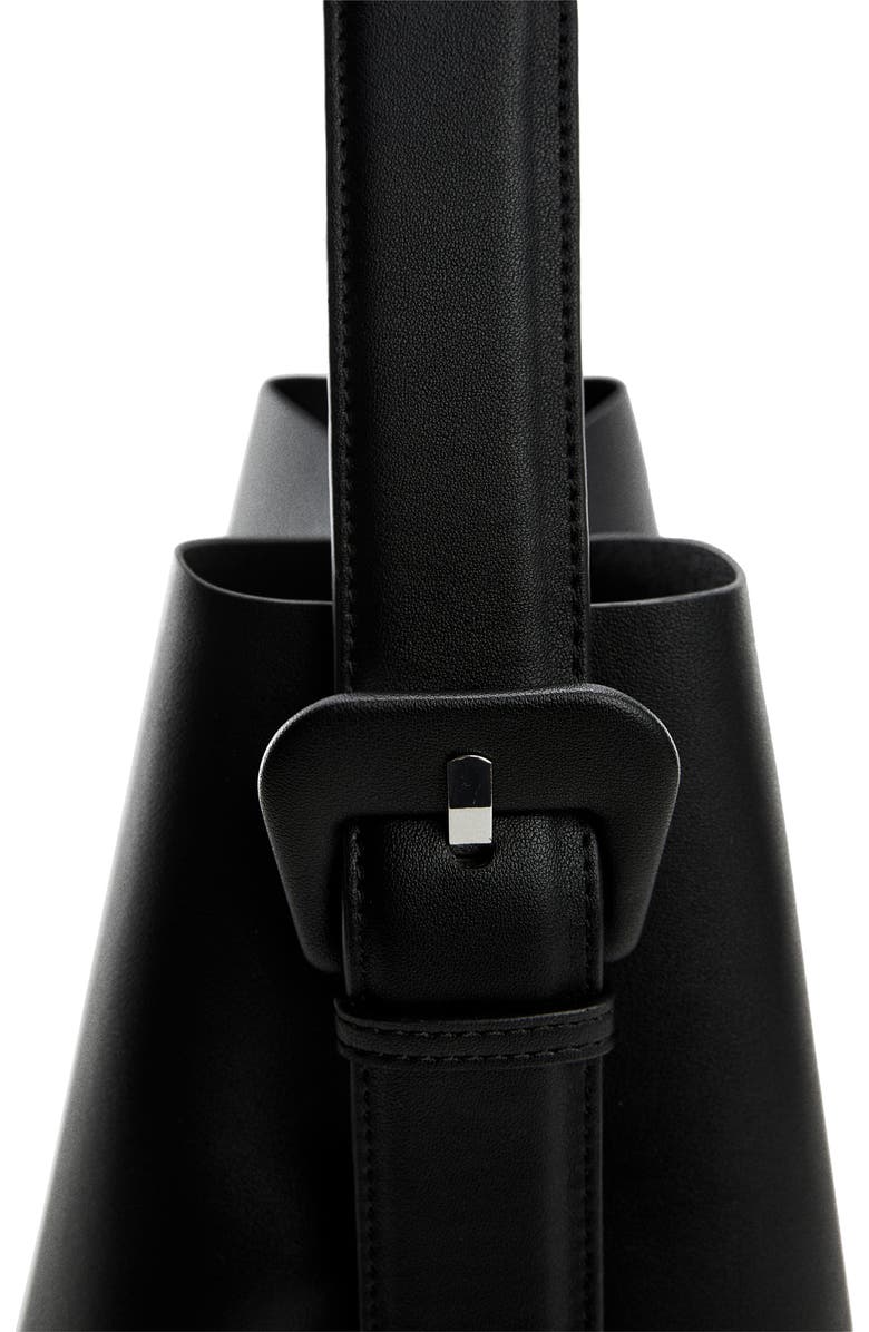 MANGO Buckle Detail Faux Leather Shopper Bag, Alternate, color,