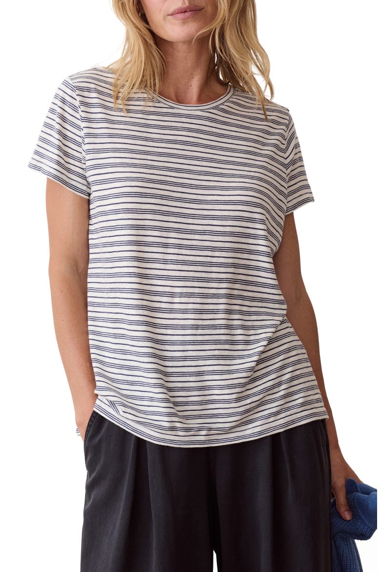 Swing Stripe Crewneck T-Shirt, Main, color, NAVY STRIPE