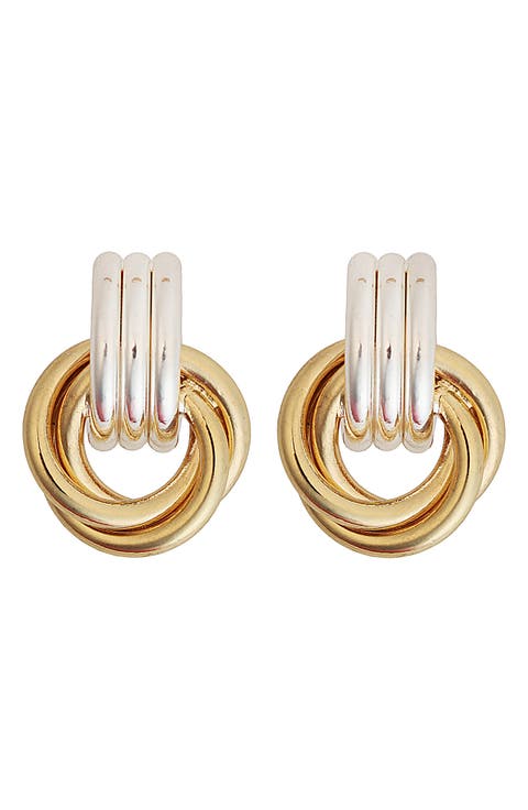 2-Tone Dorr Knocker Drop Earrings