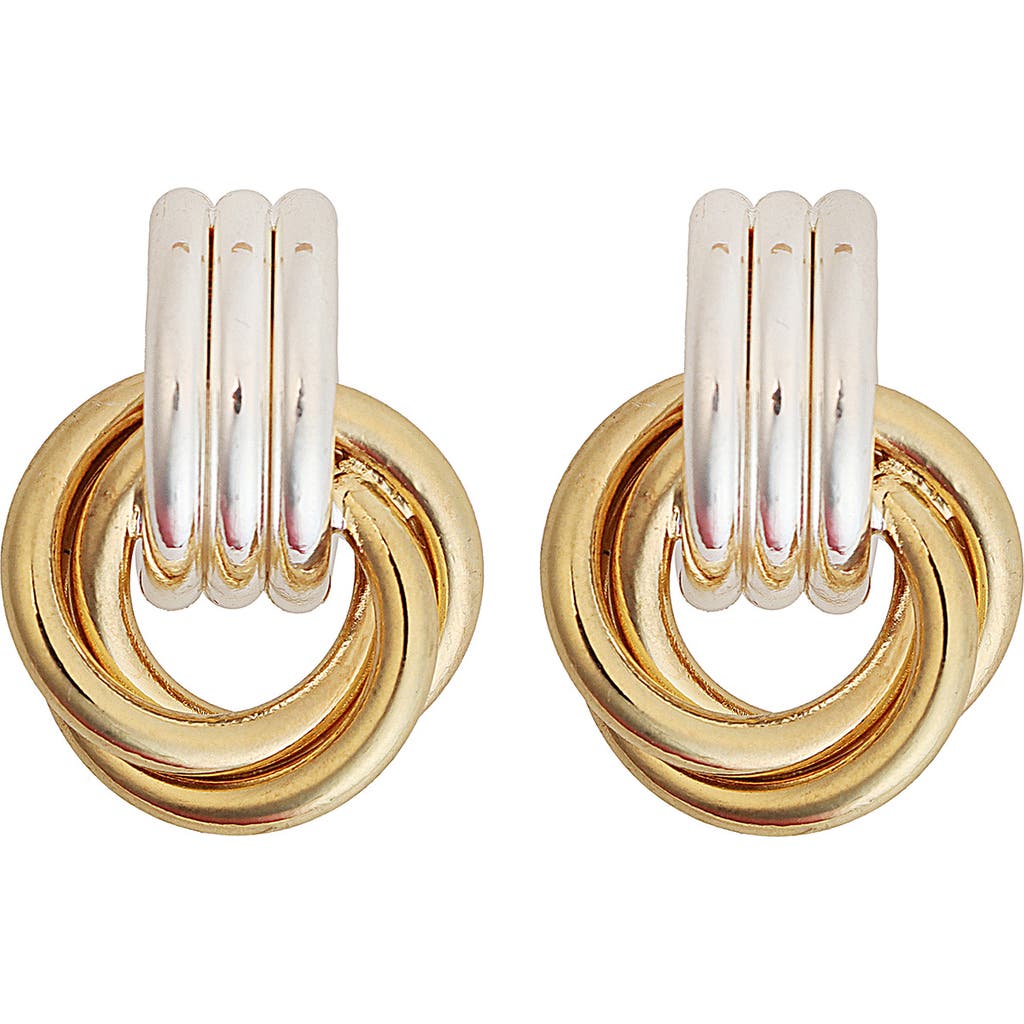 Panacea 2-tone Dorr Knocker Drop Earrings In Two Tone