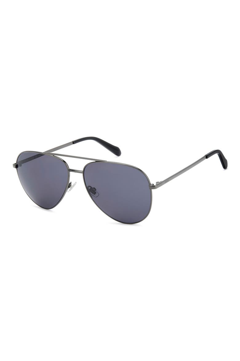 60mm Pilot Sunglasses, Alternate, color, DARK RUTHENIUM/ GREY