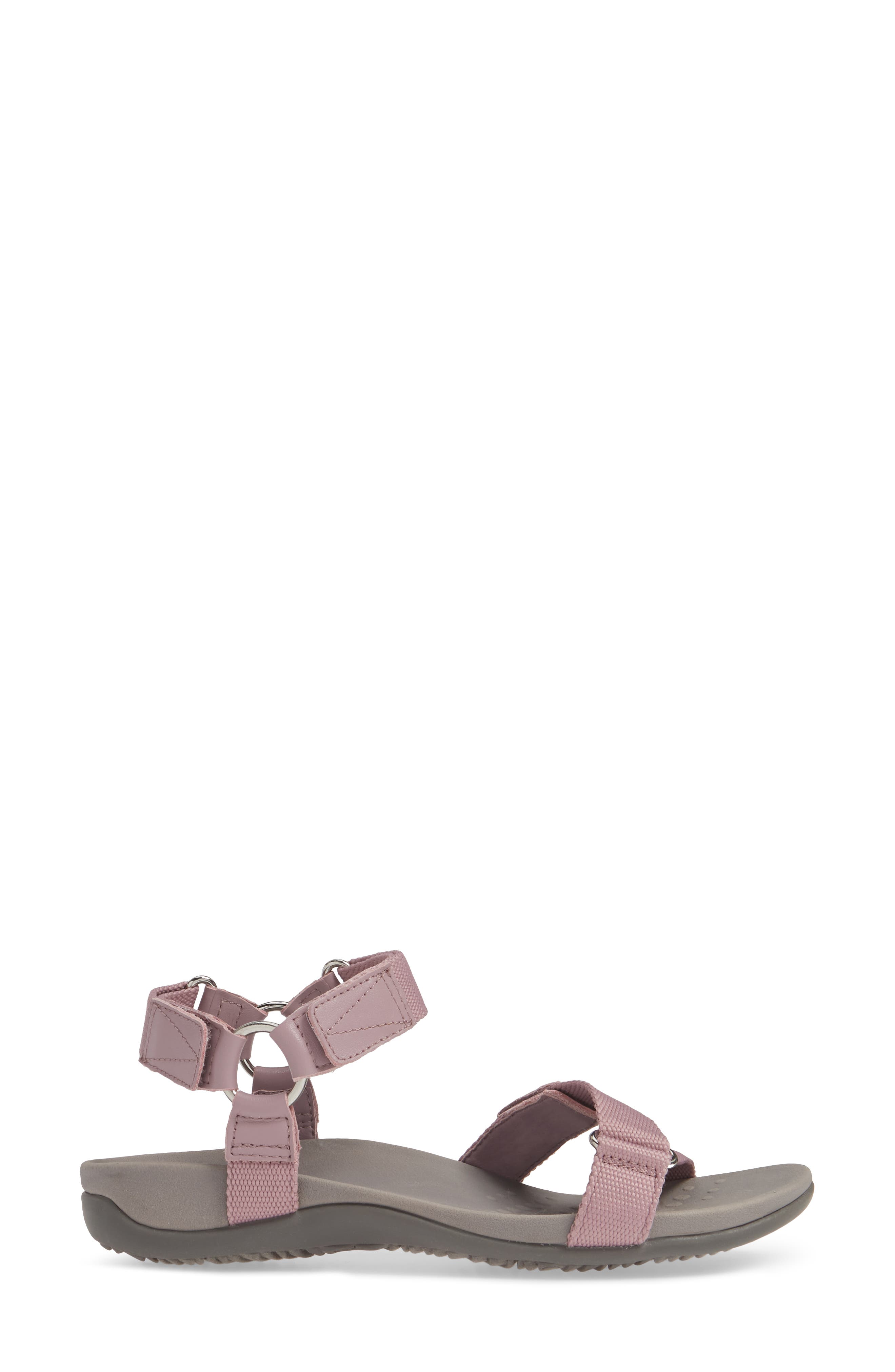 Vionic Candace Webbed Sport Sandal, Alternate, color, MAUVE FABRIC/ LEATHER