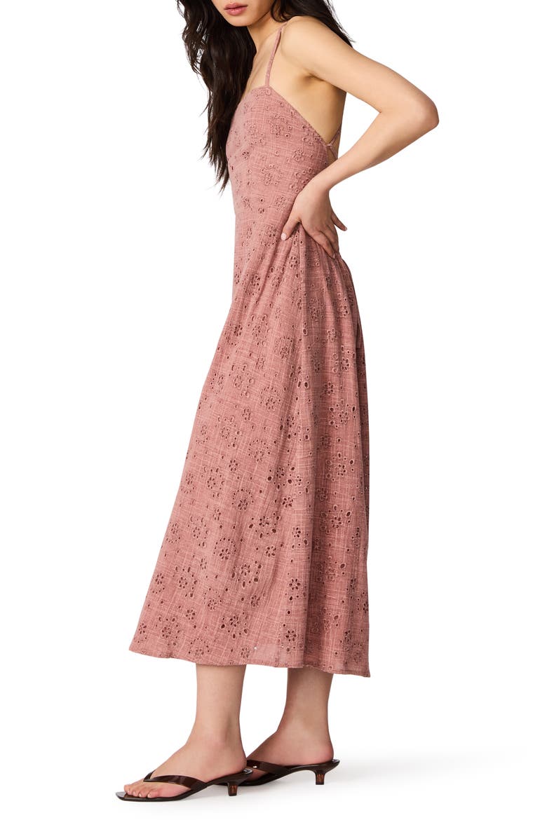 Riyan Eyelet Embroidery A-Line Dress, Alternate, color, BURNT CORAL
