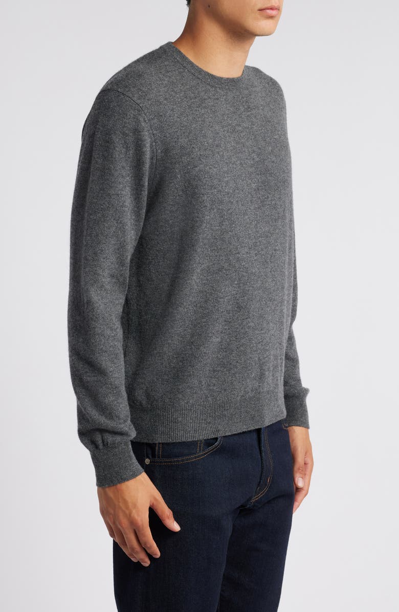 Lorenzo Uomo Merino Wool & Cashmere Crewneck Sweater, Alternate, color, Charcoal