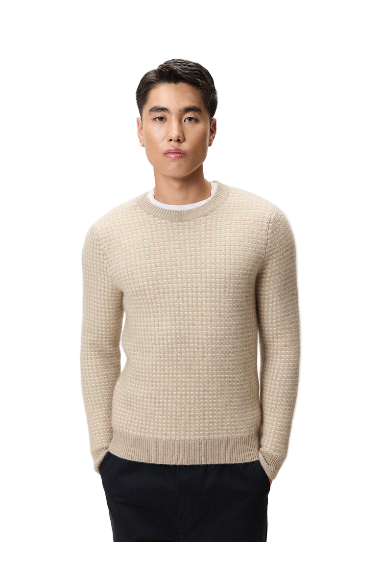 Cashmere Waffle Knit Sweater, Main, color, warm grey