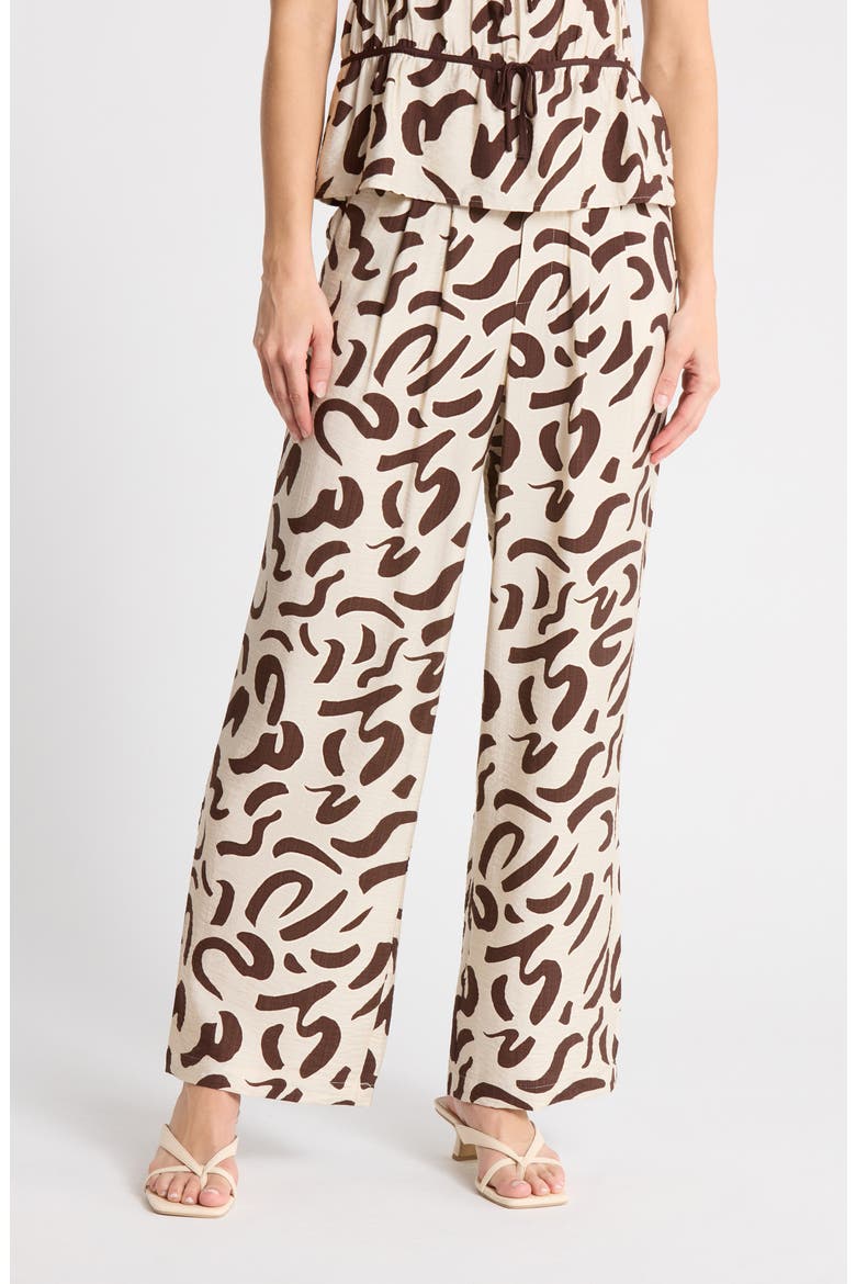 Abstract Espresso Print Pants, Main, color, R626 CREAM/ ESPRESSO